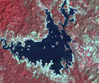 Landsat TM image of Kaengkrajan reservoir in drought season